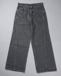 Seamed Wide-Leg Jeans – Washed Black