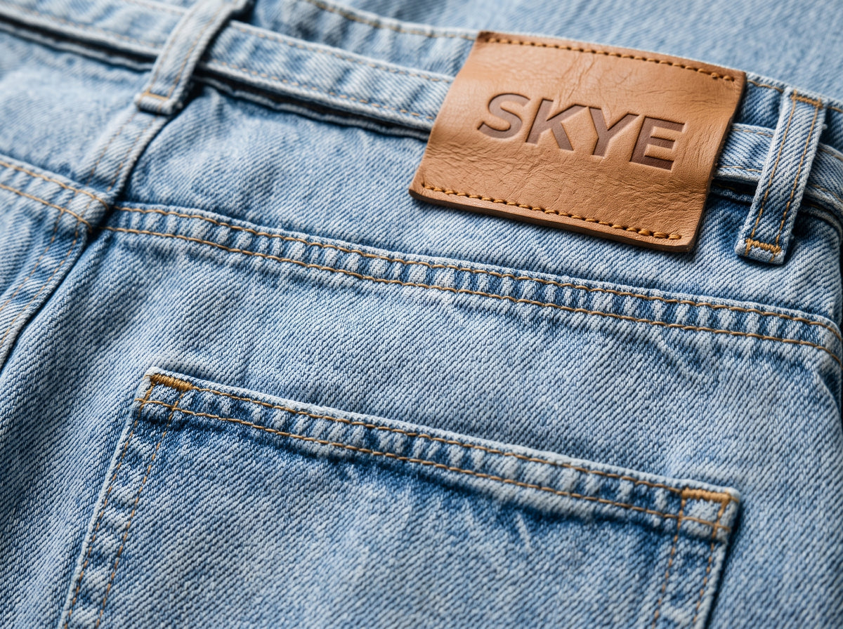 Belted Seamed Straight-Leg Jeans – Bleach Blue