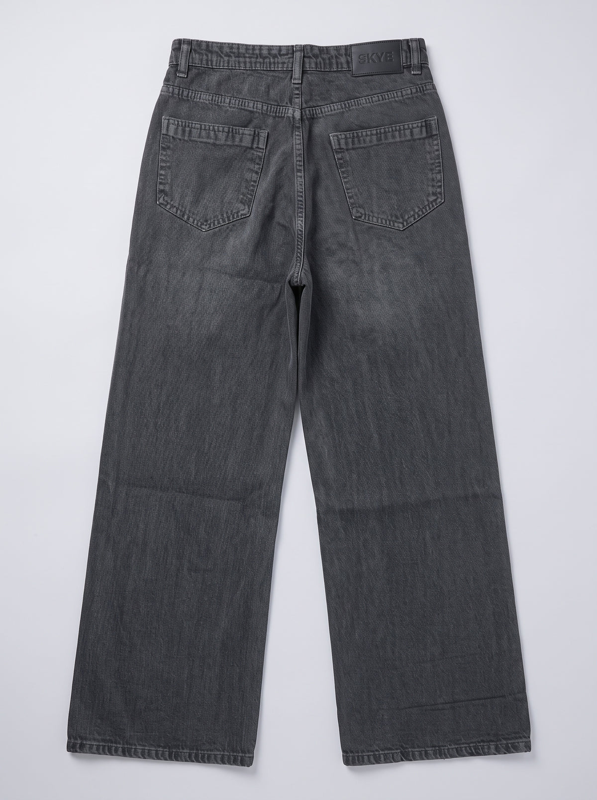Seamed Wide-Leg Jeans – Washed Black