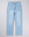 Ice Wash Straight-Leg Jeans – Light Blue