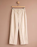 Pleated Wide-Leg Trousers – Ivory