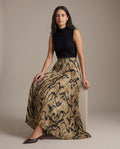 Sand Tiger Stripe Pleated Maxi Skirt