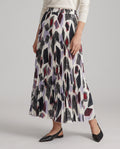 Monochrome Mosaic Pleated Maxi Skirt