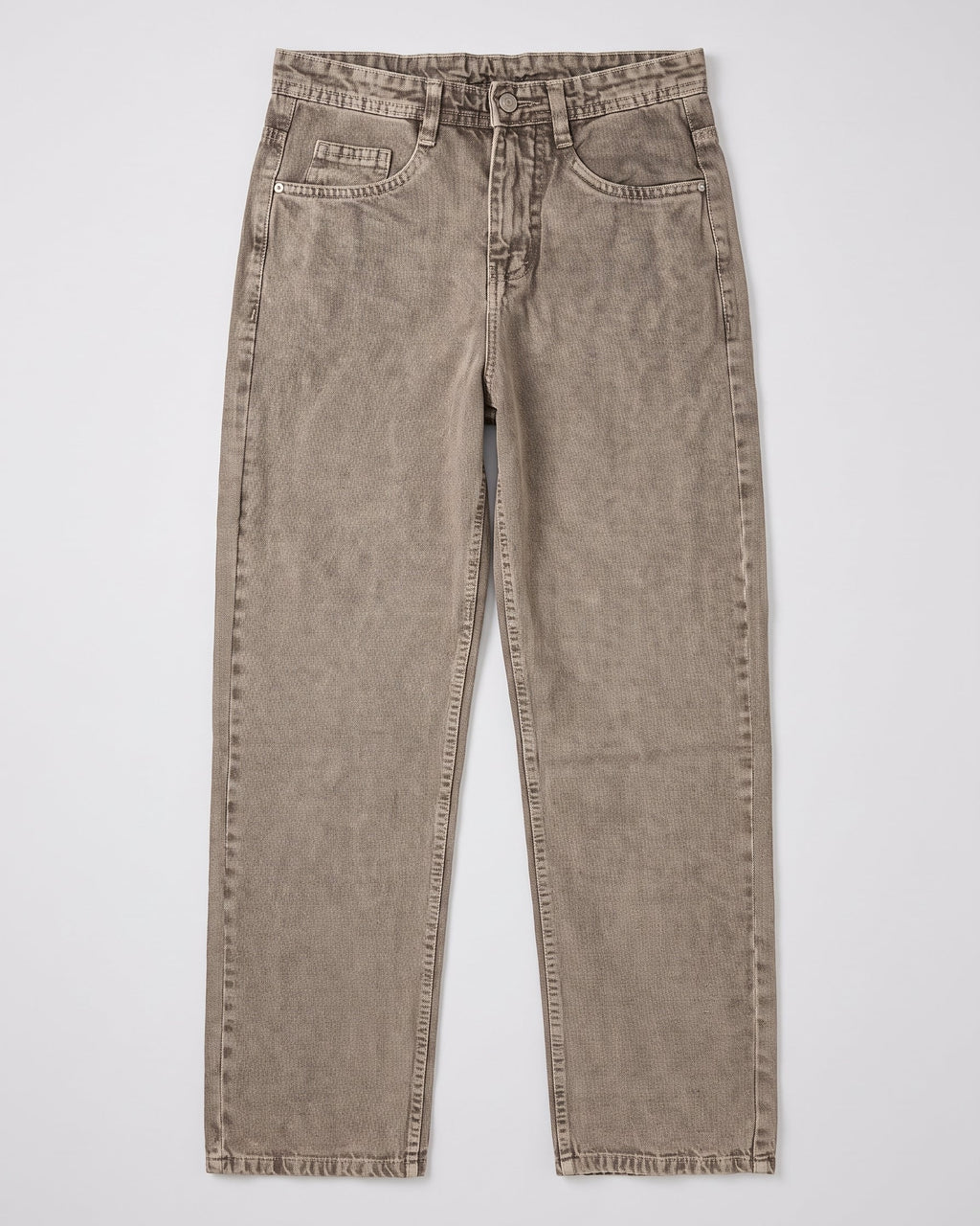 Vintage Wash Straight-Leg Jeans – Mocha