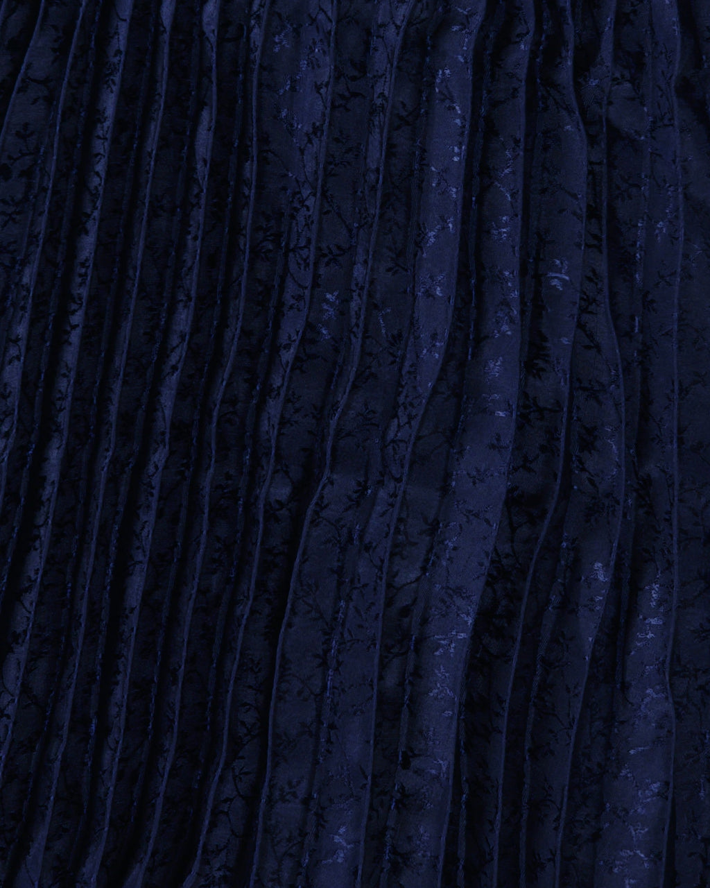 Jacquard_Pleated Maxi Skirt (Navy blue)