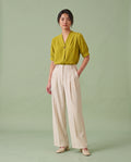 The Chartreuse Pebble V-Neck Top