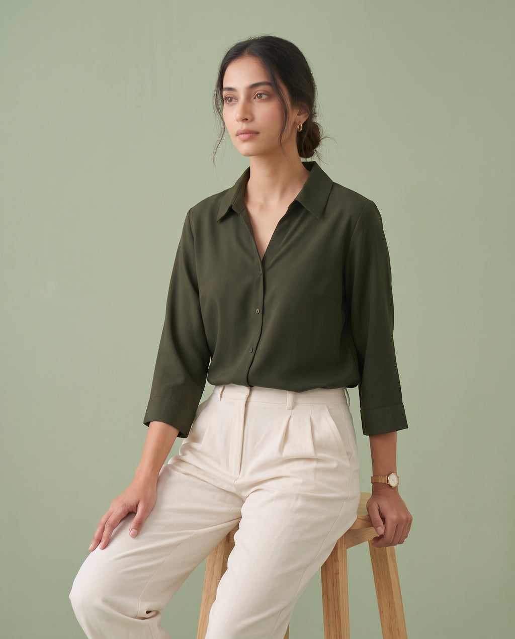 The Olive Collared Blouse