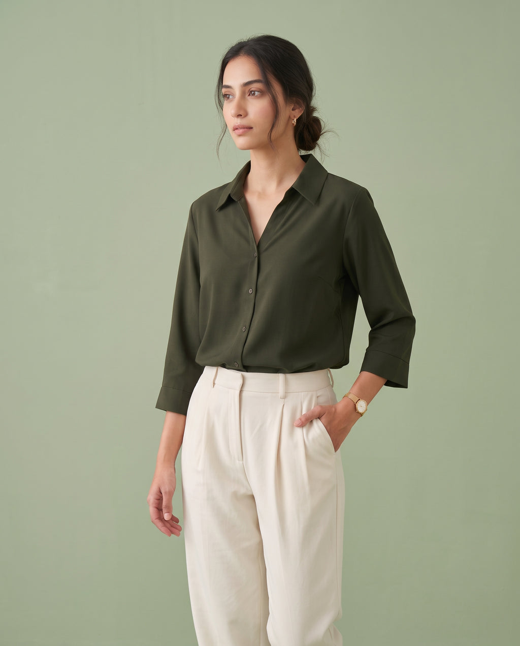 The Olive Collared Blouse