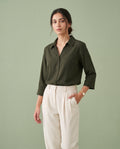 The Olive Collared Blouse