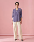 The Lavender Embellished V-Neck Top