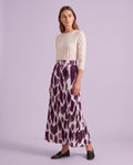 Orchid Mosaic Pleated Maxi Skirt