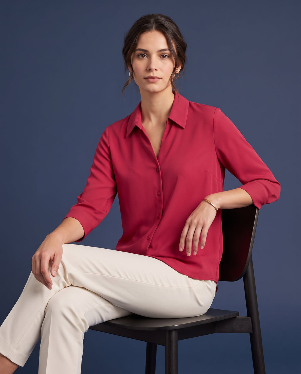 The Crimson Collared Blouse