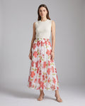 Rose Bloom Sequin Embroidered Maxi Skirt