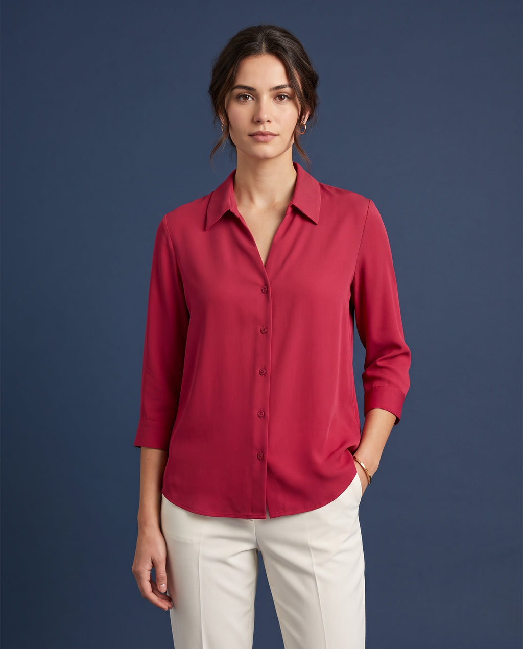 The Crimson Collared Blouse