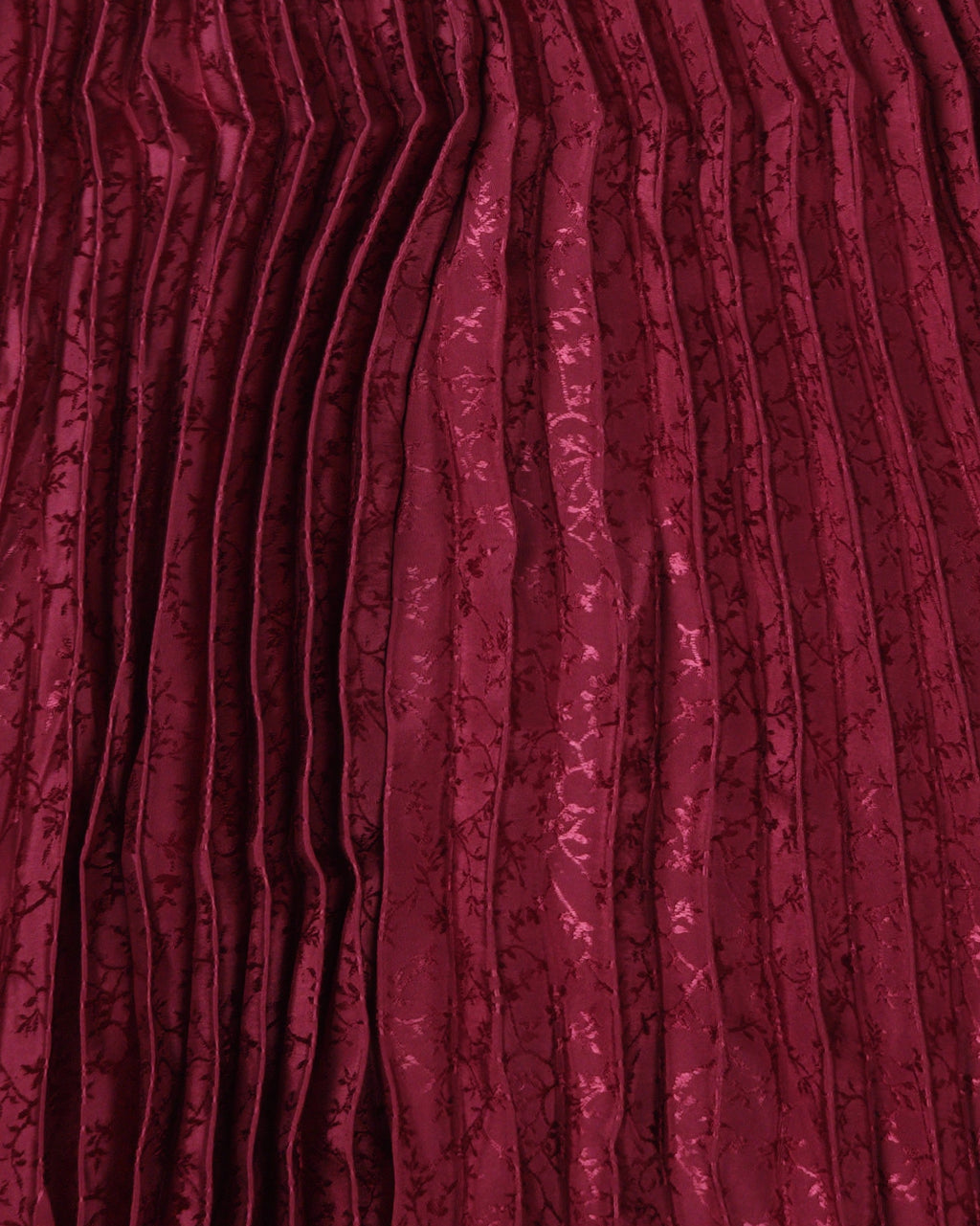 Jacquard_Pleated Maxi Skirt (Red)