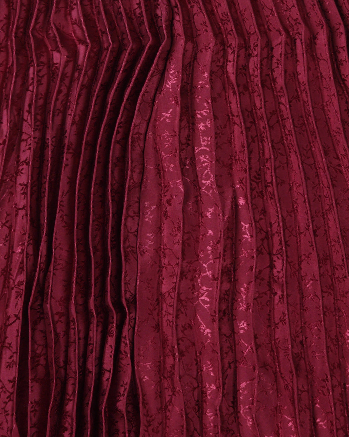 Jacquard_Pleated Maxi Skirt (Red)