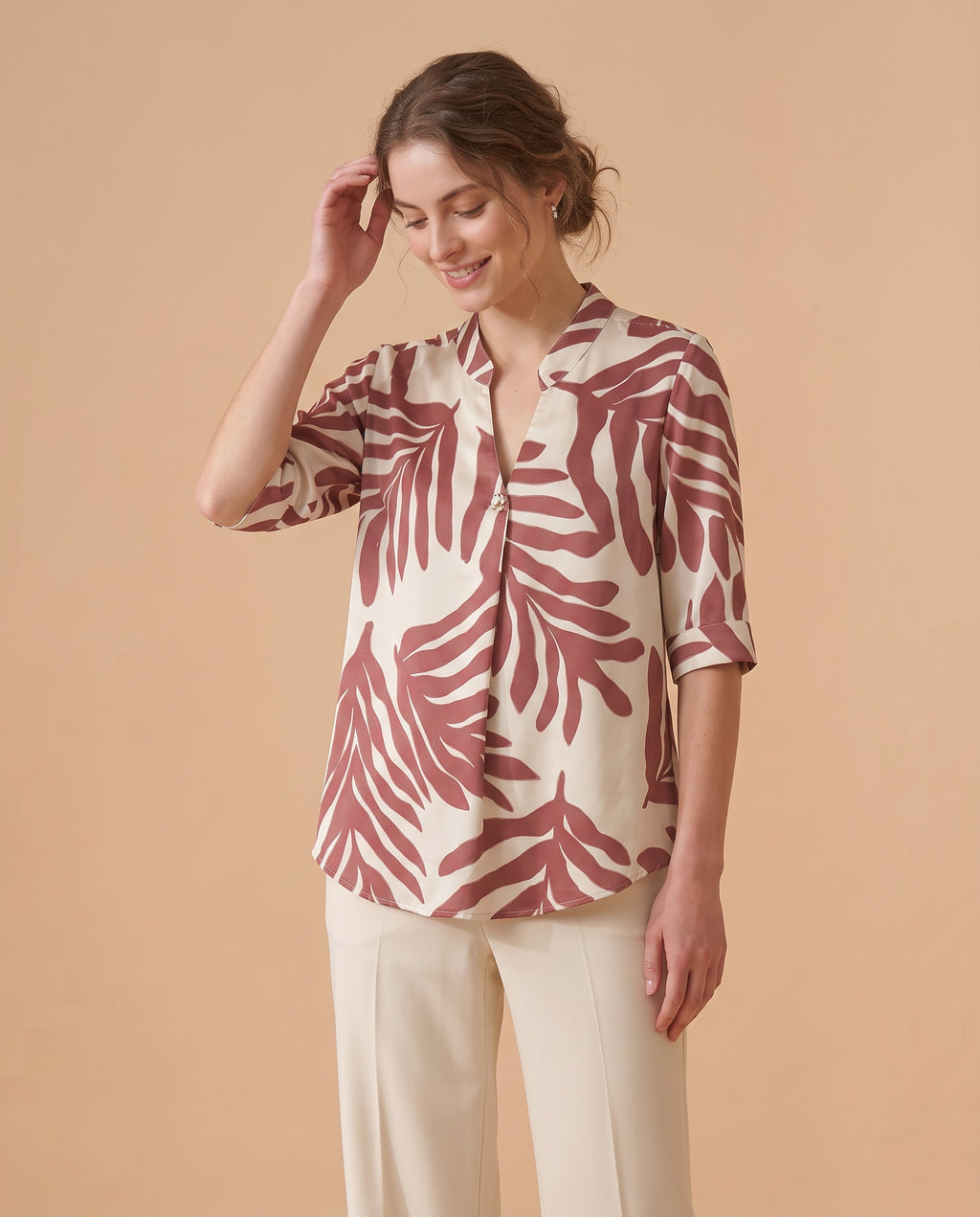 The Palm Leaf Print Blouse