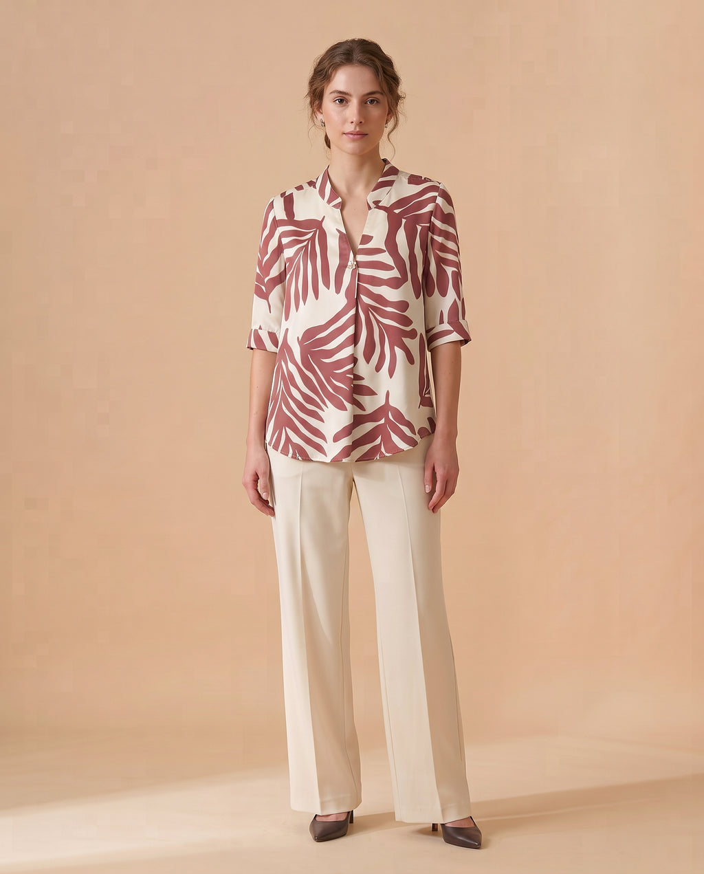 The Palm Leaf Print Blouse
